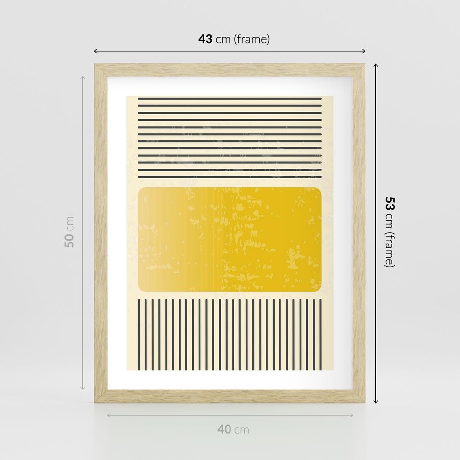 Plakat w ramie 40x50 - Geometryczna Harmonia - geometria, nowoczesny plakat - rama drewno