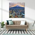 Obraz na płótnie 40x40 - Miasto na Górnym Horyzoncie - miasto, góry