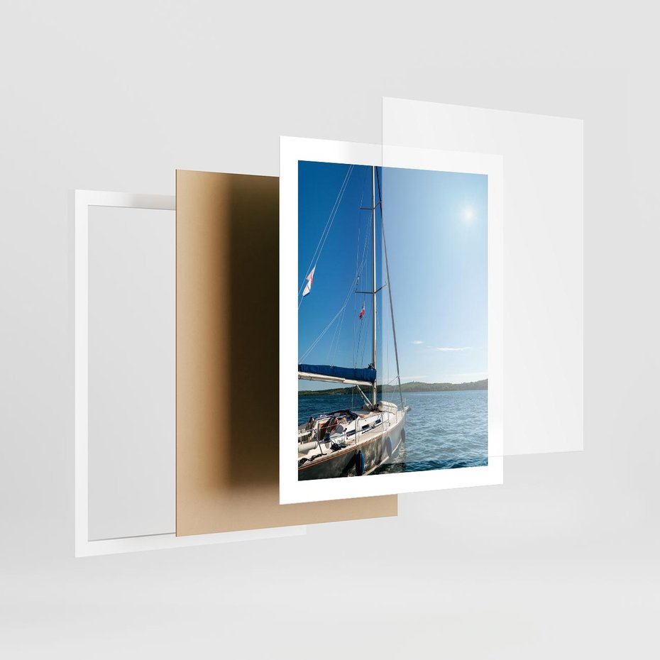 Plakat w ramie 40x50 - Wolność na Horyzoncie - żaglowiec, morze - rama biała