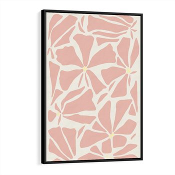 Obraz w ramie 70x100 - Akwarelowe Promienie - abstrakcyjne boho kwiaty, kompozycja - rama czarna