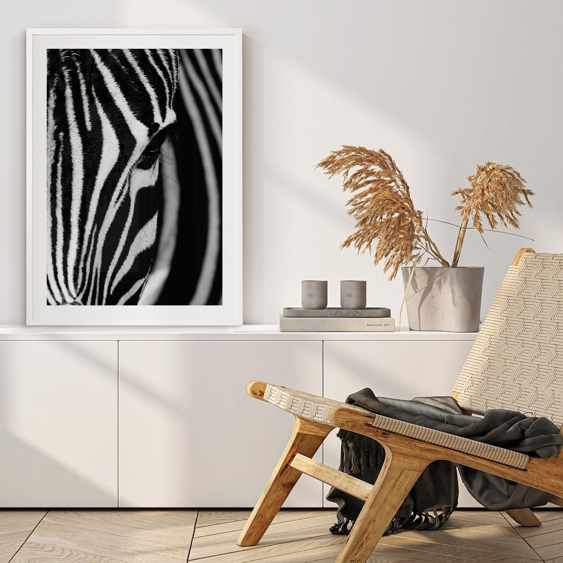 Plakat w ramie 30x40 - Pasy Zebr - zebra, paski - rama biała