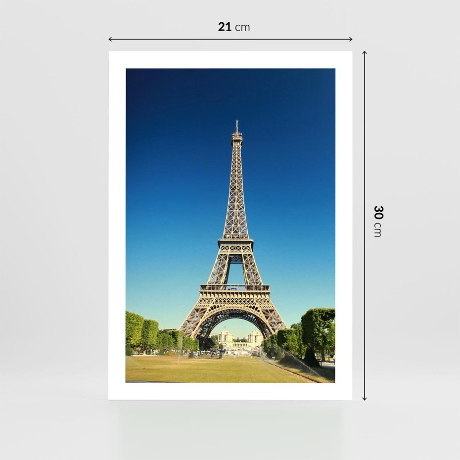Plakat bez ramy 21x30 - Ikoniczny symbol miasta - wieża, Eiffla