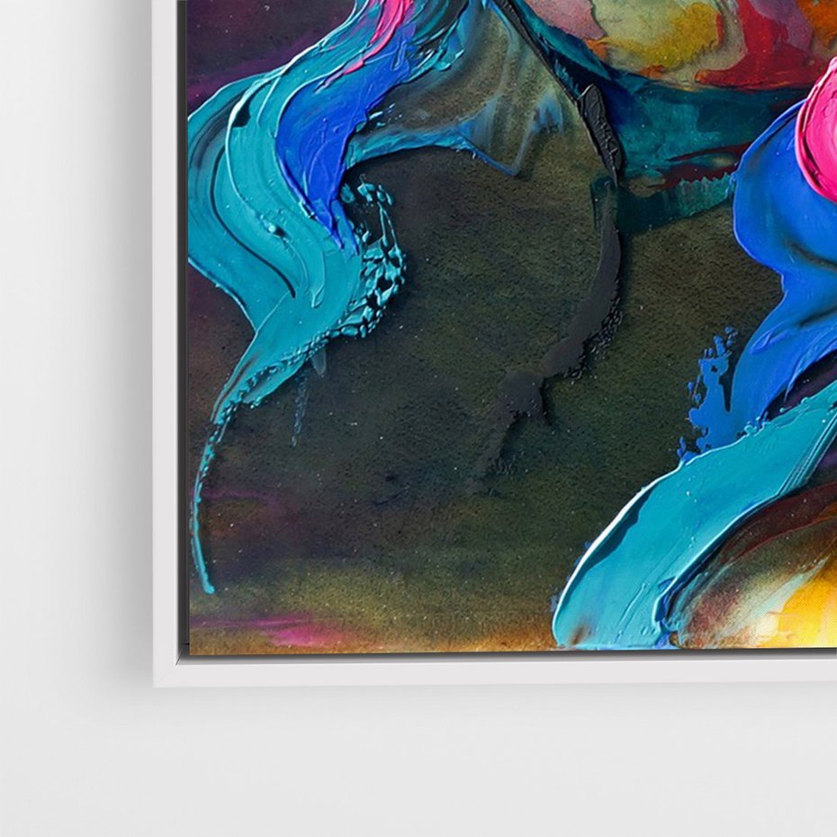 Obraz w ramie 50x70 - Bujna Ekspresja - grafika komputerowa, przypomina obraz olejny - rama biała