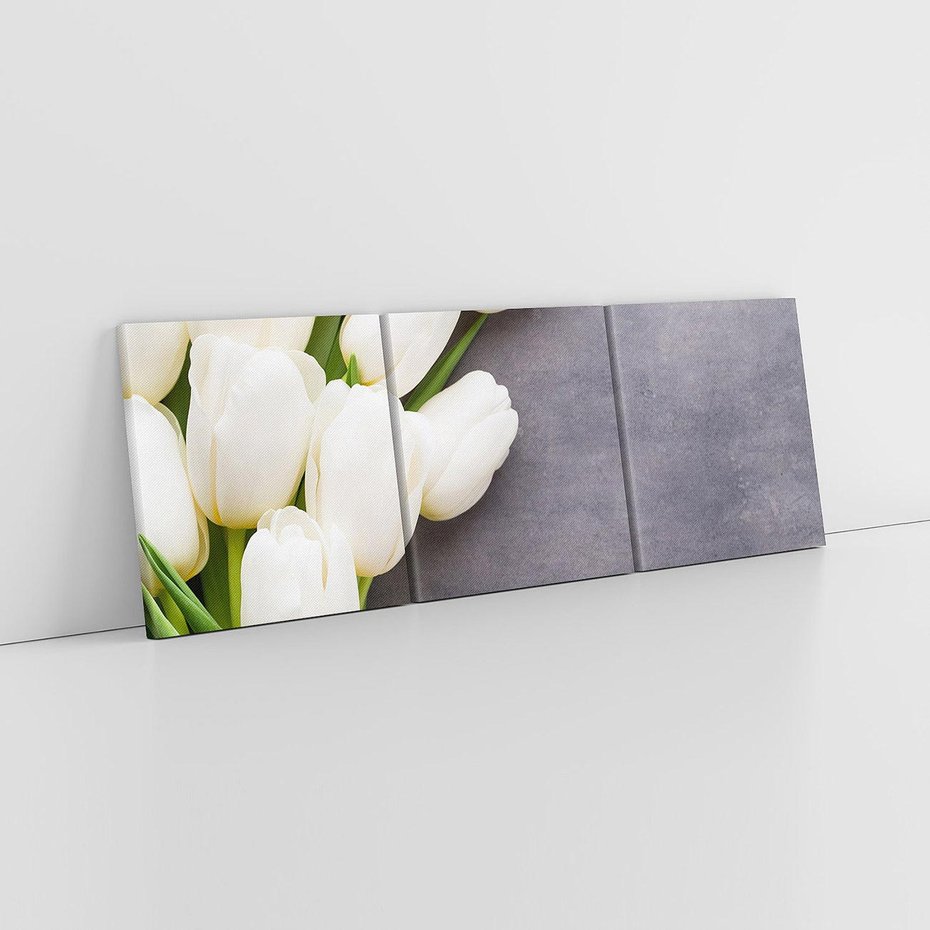 Obraz na płótnie 150x50 - Tulipanowa Kolorystyka - tulipany, kwiaty