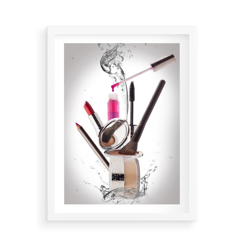Plakat w ramie 50x70 - Moda, makijaż i relaks - moda, makijaż - rama biała