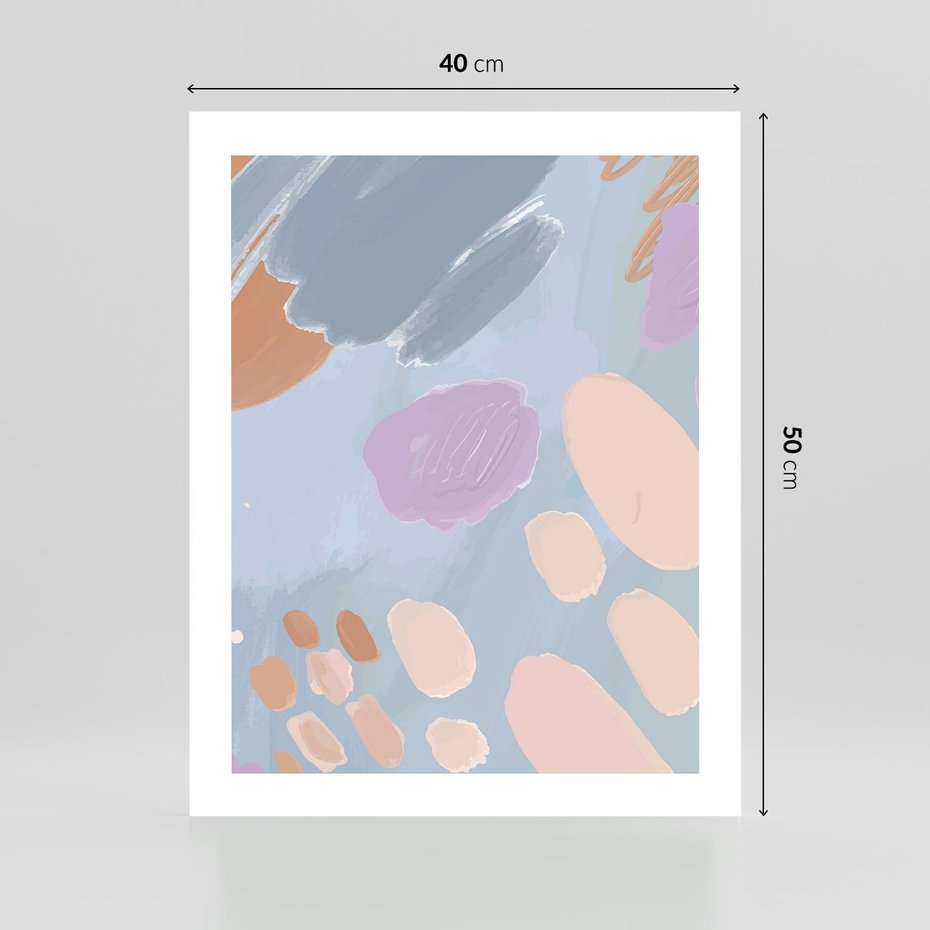 Plakat bez ramy 40x50 - Migocące Pastelowe Spektrum - abstrakcyjne akwarelowe plamy, pastele