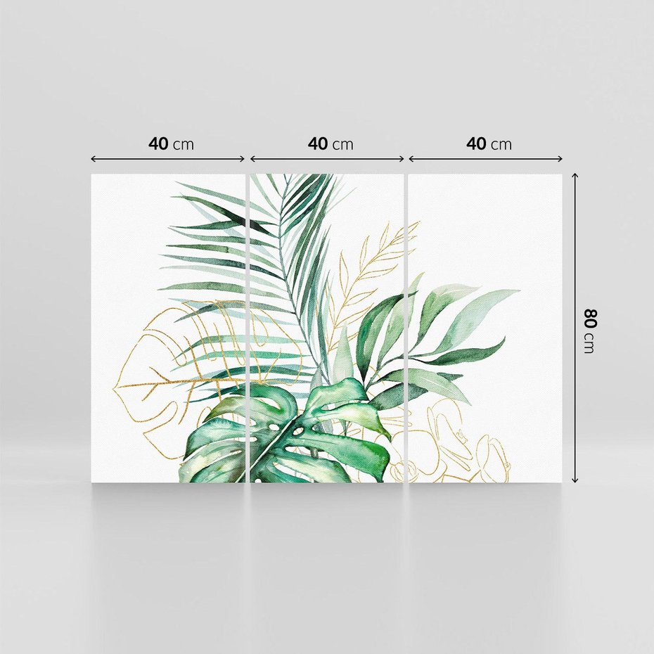 Obraz na płótnie 120x80 - Luksus w Detalu - złote, liście