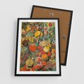 Plakat w ramie 50x70 - Księga Surrealnych Wyobrażeń - abstrakcyjny obraz owoców, jak picasso - rama czarna