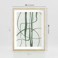 Plakat w ramie 30x40 - Zielony Spokój - zielona abstrakcja, spokojny plakat - rama drewno