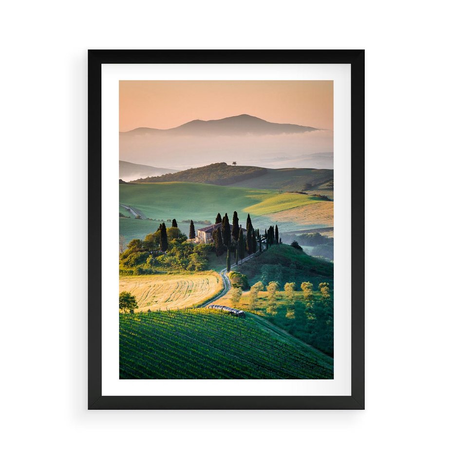 Plakat w ramie 50x70 - Perspektywa malowniczego widoku - widok, perspektywa - rama czarna