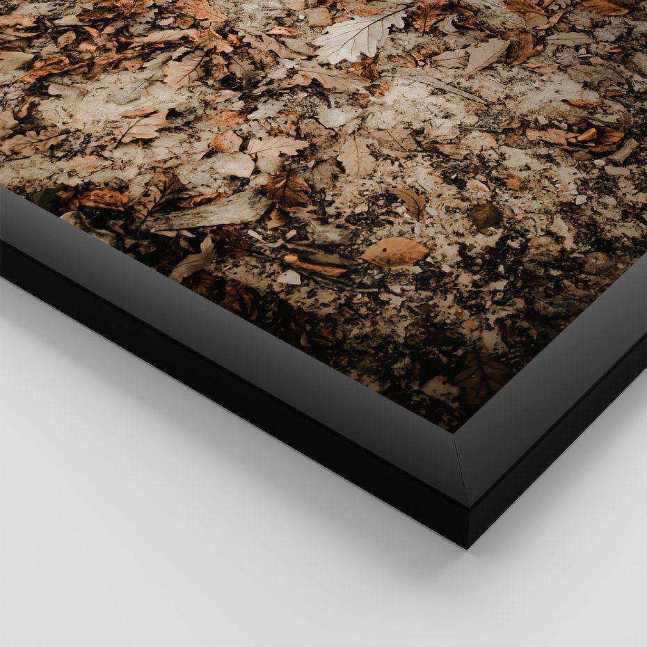 Zestaw obrazy w ramie 40x50 galeria - Las, jesień, jeleń - rama czarna