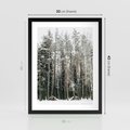 Plakat w ramie 30x40 - Sypiący Śnieg - las w zimie, drzewa pod śniegiem - rama czarna