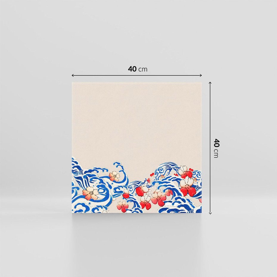 Obraz na płótnie 40x40 - Japońska Harmonia: Falujące Kwiaty - japonia, orientalne kwiaty wiśni