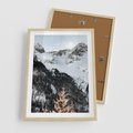 Plakat w ramie 50x70 - Górski Raj - góry, śnieg - rama drewno