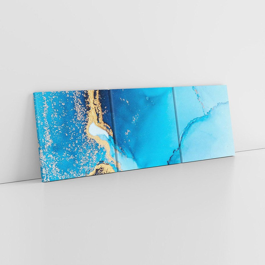 Obraz na płótnie 120x40 - Elegancja i Wyrafinowanie - marmur, złoto