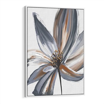 Obraz w ramie 80x120 - Olejne kwiaty - wyraz emocji - kwiaty, malowane - rama biała