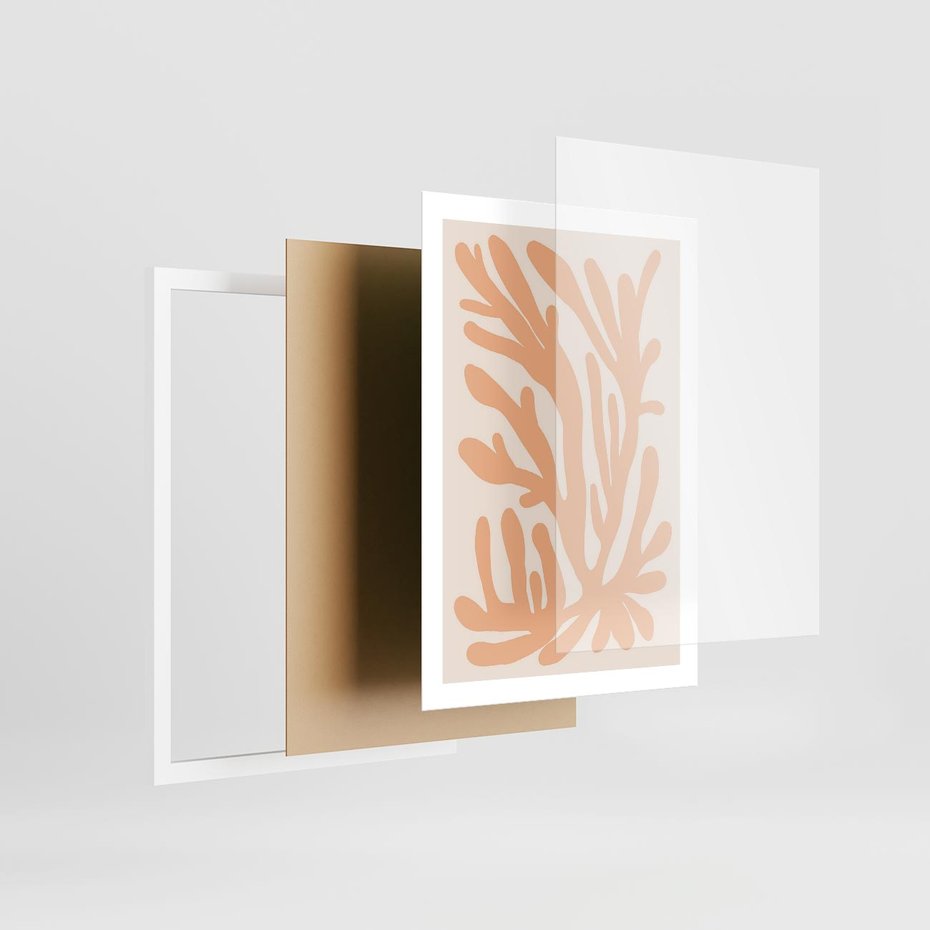 Plakat w ramie 50x70 - Rozkwitające Abstrakcje - nowoczesna sztuka, plakat modern - rama biała