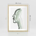 Plakat w ramie 30x40 - Zielony Profil - abstrakcja, zielony portret z profilu - rama drewno
