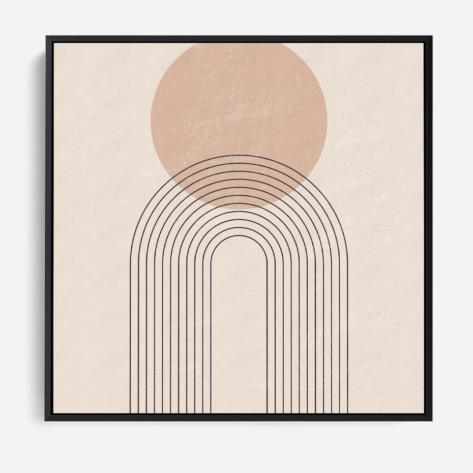 Obraz w ramie 50x50 - Konturem Zdefiniowane - boho plakat, minimalizm - rama czarna