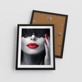 Plakat w ramie 40x50 - Piękno usta i szminka - usta, szminka - rama czarna
