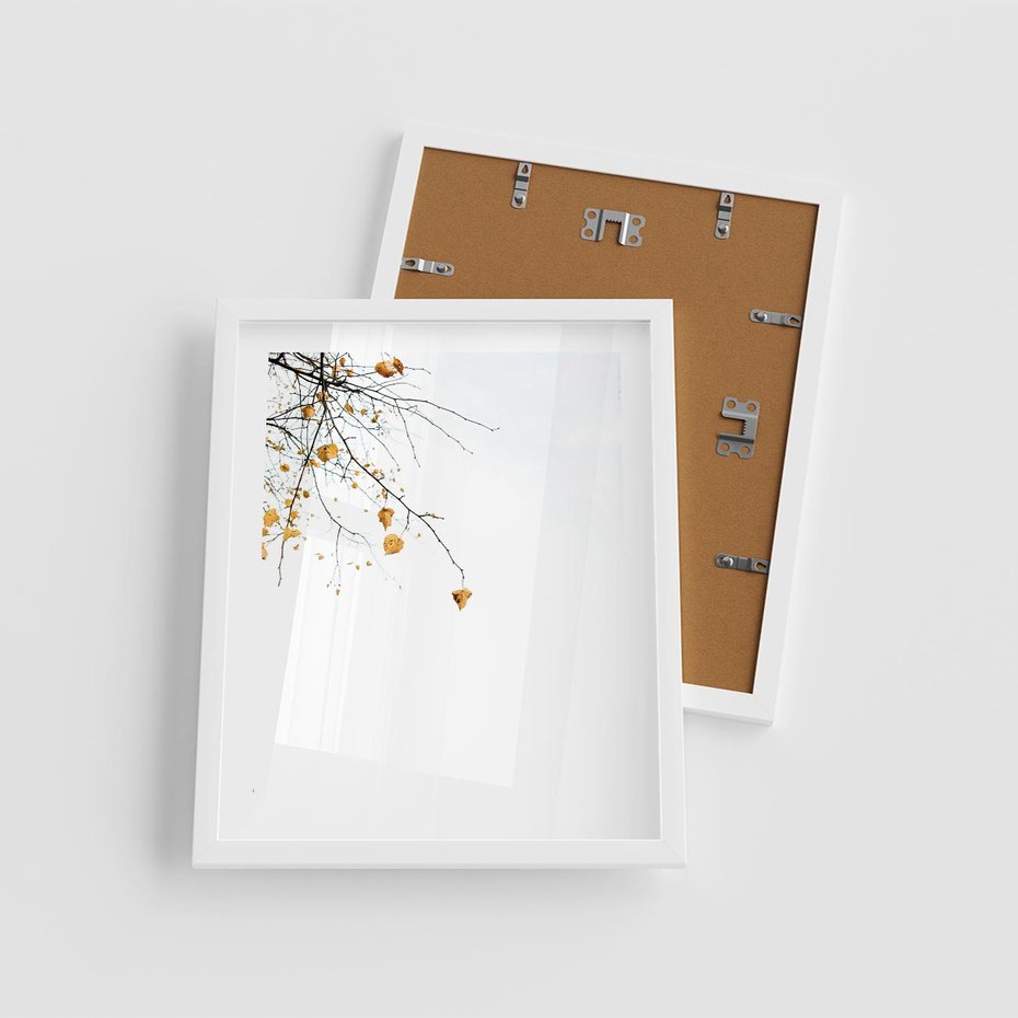 Plakat w ramie 40x50 - Złota Jesień - drzewo, żółte liście - rama biała