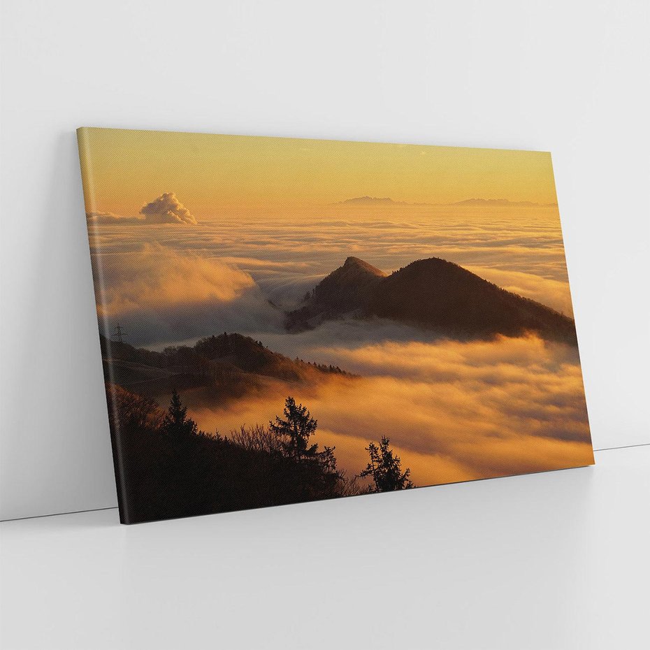 Obraz na płótnie 100x70 - Górzysty ukryty las - góry, las