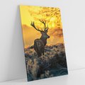 Obraz na płótnie 70x100 - Jesienne Spotkanie w Lesie - jeleń, jesień