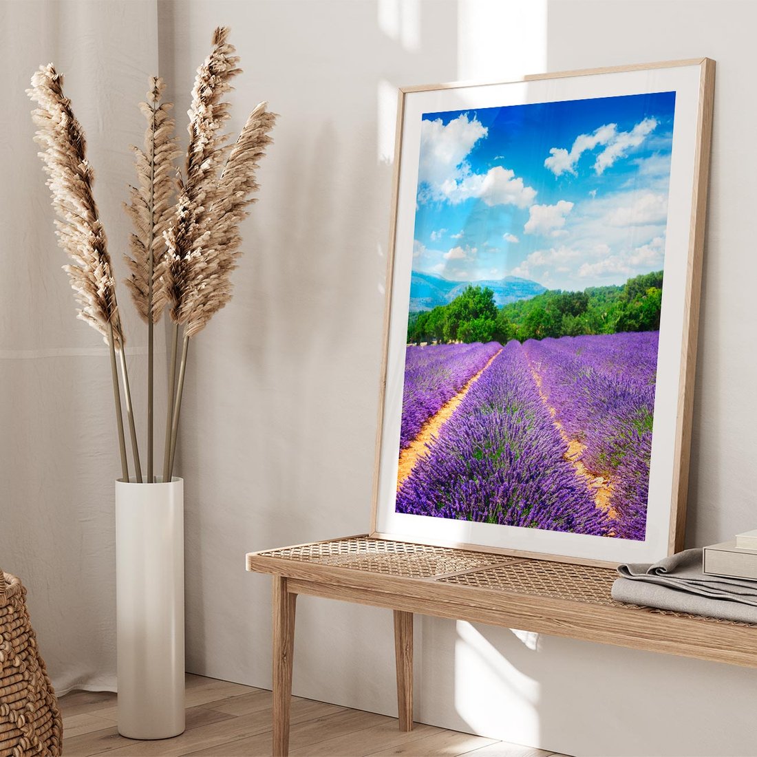 Plakat w ramie 40x50 - Prowansalska Lawenda - lawenda, prowansja - rama drewno