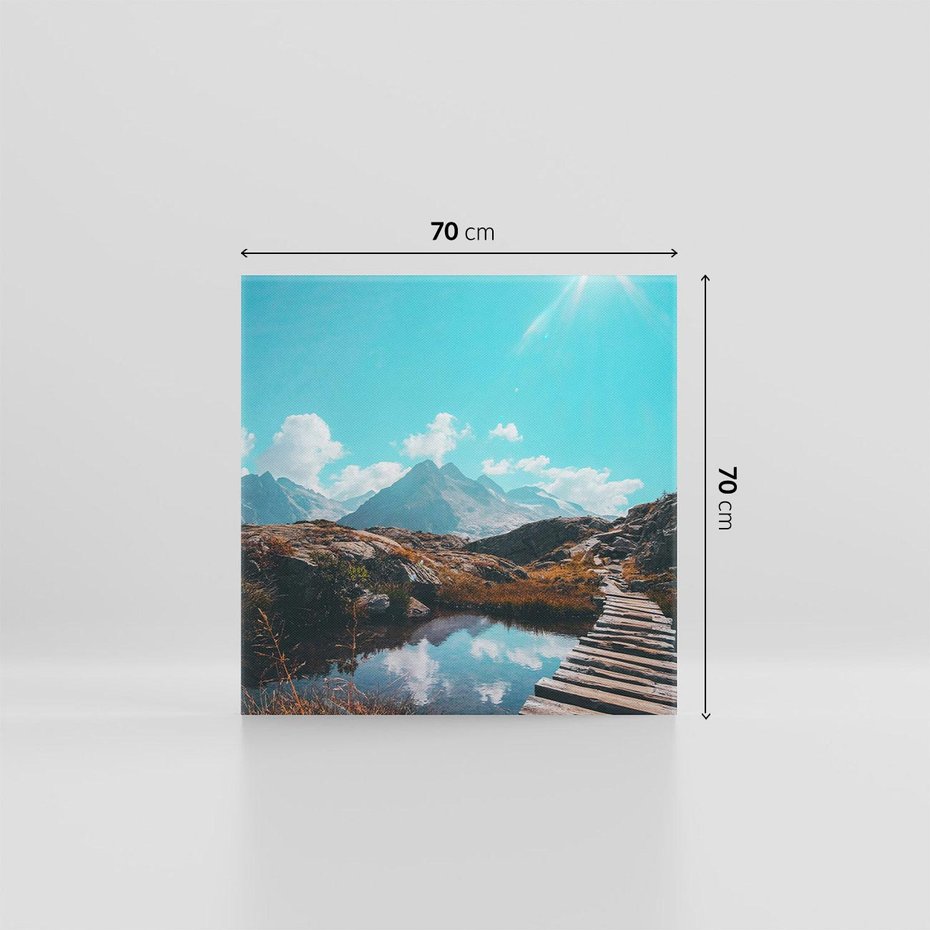 Obraz na płótnie 70x70 - Inspirujący Pejzaż - ścieżka, górska