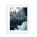 Plakat w ramie 40x50 - Zima nad Jeziorem - krajobraz zimowy, jezioro - rama biała