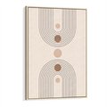 Obraz w ramie 50x70 - Zgeometryzowane Wizje - boho plakat, minimalizm - rama drewno