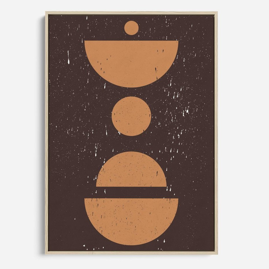 Obraz w ramie 70x100 - Impulsy Przestrzeni - mid century styl, nowoczesna grafika - rama drewno