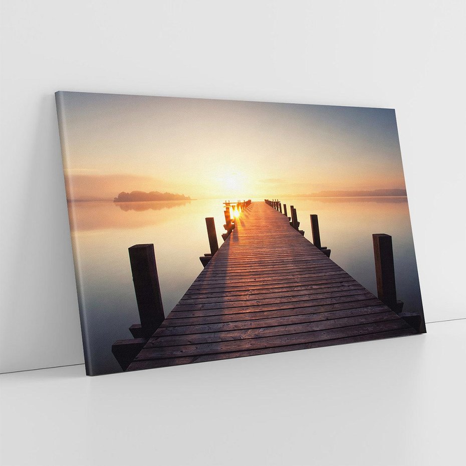 Obraz na płótnie 70x50 - Morze w blasku molo - morze, molo