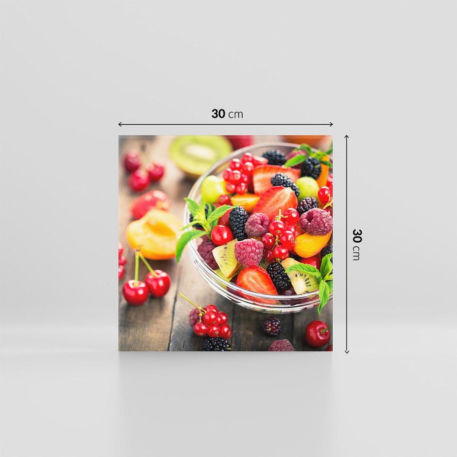 Obraz na płótnie 30x30 - Kulinarne rozkosze - miska, owoce