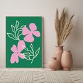 Obraz w ramie 50x70 - Wewnętrzne Fale - abstrakcyjny plakat, boho styl - rama drewno