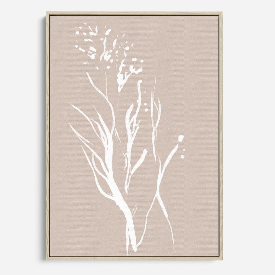 Obraz w ramie 50x70 - Impresje Pastelowych Nastrojów - minimalistyczny delikatny obraz, beżowe odcienie - rama drewno
