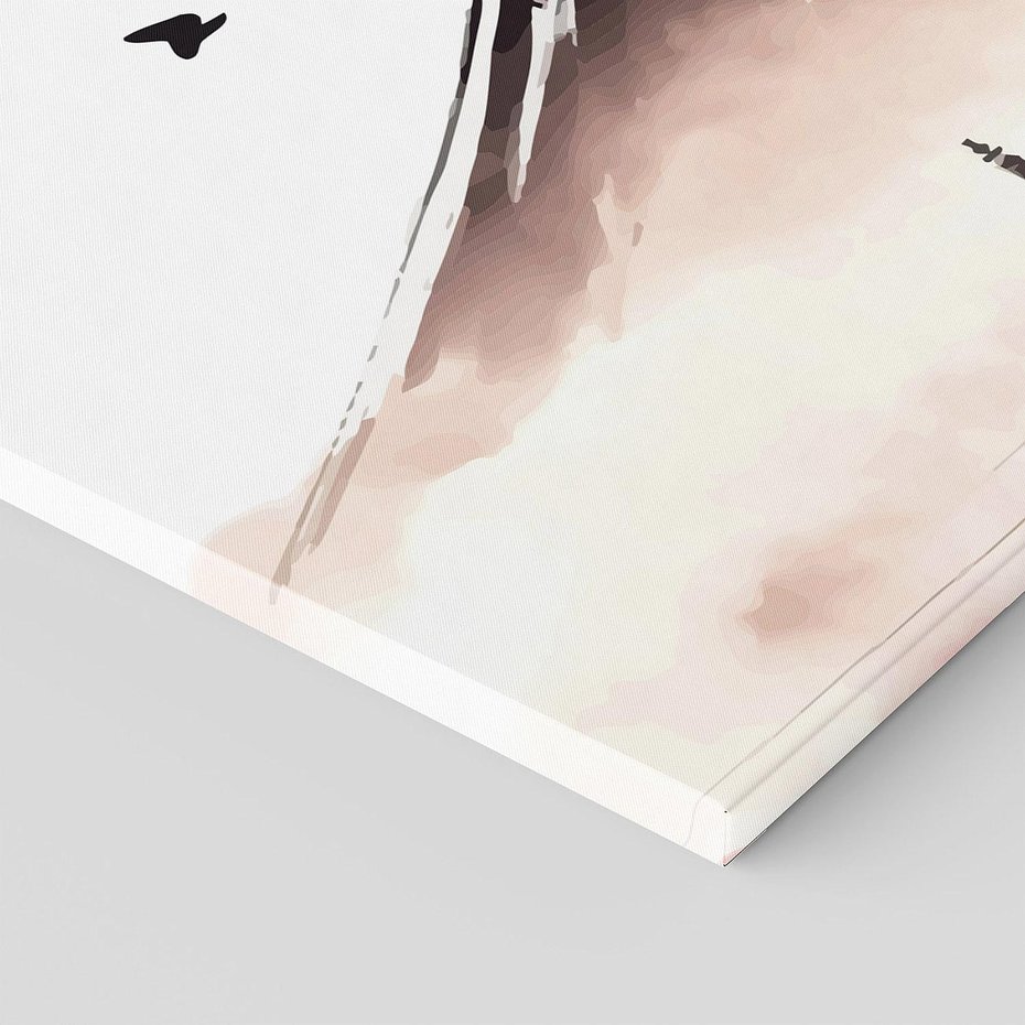 Obraz na płótnie 140x70 - Krajobraz Japonii - akwarela na papirusie, japonia