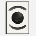 Obraz w ramie 50x70 - Bezczasowe Echo - abstrakcyjne plamy okręgi, akwarelowe - rama czarna