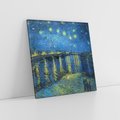 Obraz na płótnie 40x40 - "Starry Night Over the Rhone" (1888) Vincent van Gogh - Reprodukcja - reprodukcja, obraz na płótnie