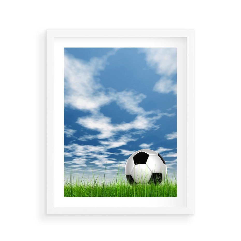 Plakat w ramie 40x50 - Piłkarska Pasja - piłka, nożna - rama biała