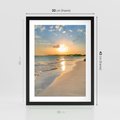 Plakat w ramie 30x40 - Zachód słońca na plaży - plaża, zachód - rama czarna