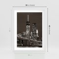 Plakat w ramie 30x40 - Magia miasta nocą - miasto, noc - rama biała