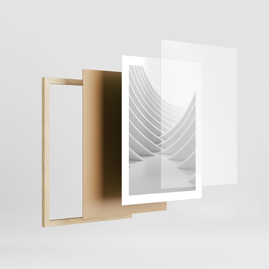 Plakat w ramie 30x40 - Nowoczesna Ekspresja - abstrakcja, 3D - rama drewno