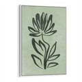 Obraz w ramie 70x100 - Zieleń Wyjątkowego Ukojenia - zielona abstrakcja, zgaszona zieleń - rama biała