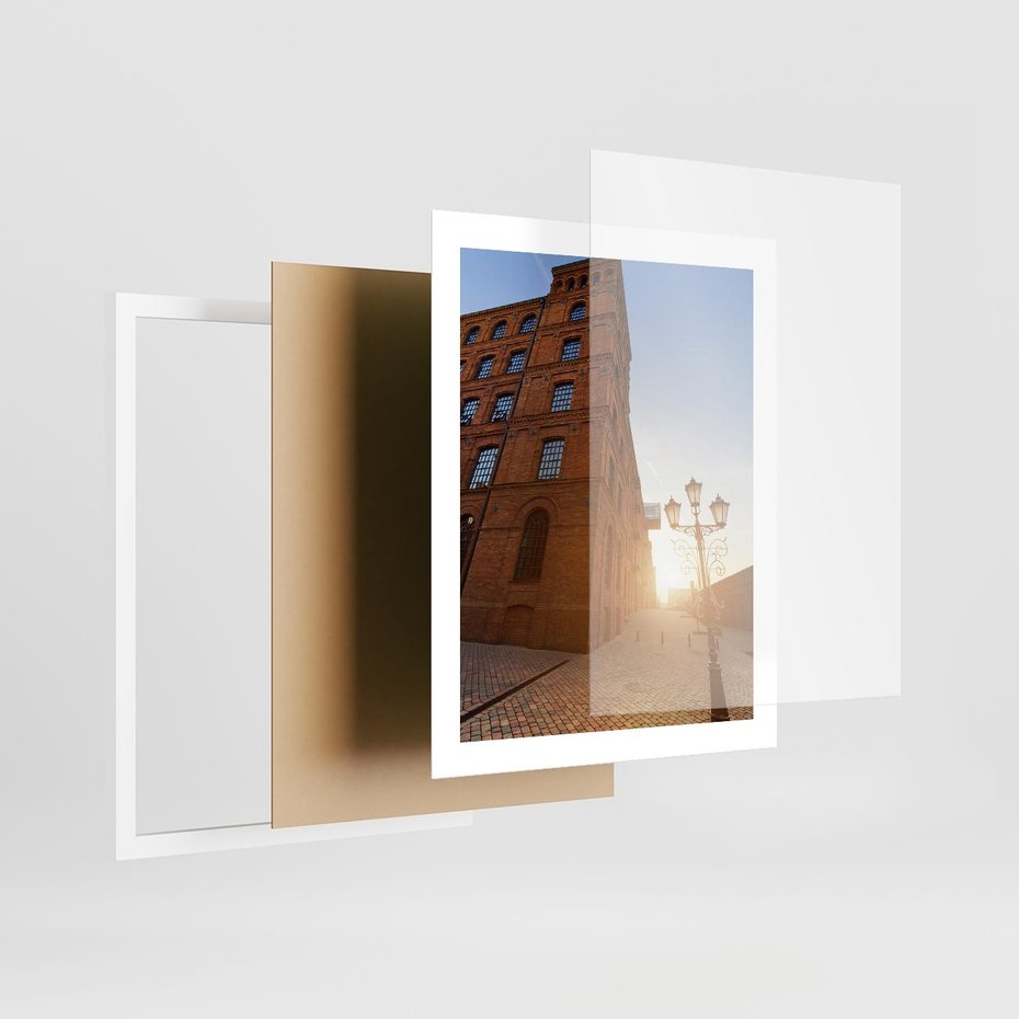 Plakat w ramie 40x50 - Perspektywa uliczki - uliczka, perspektywa - rama biała