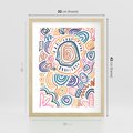 Plakat w ramie 30x40 - Eksploracja Etnicznych Granic - kolorowe etniczne wzory, tęczowe żywe kolory - rama drewno