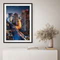 Plakat bez ramy 30x40 - Miasto nocą z wieżowcami w tle - miasto, nocą