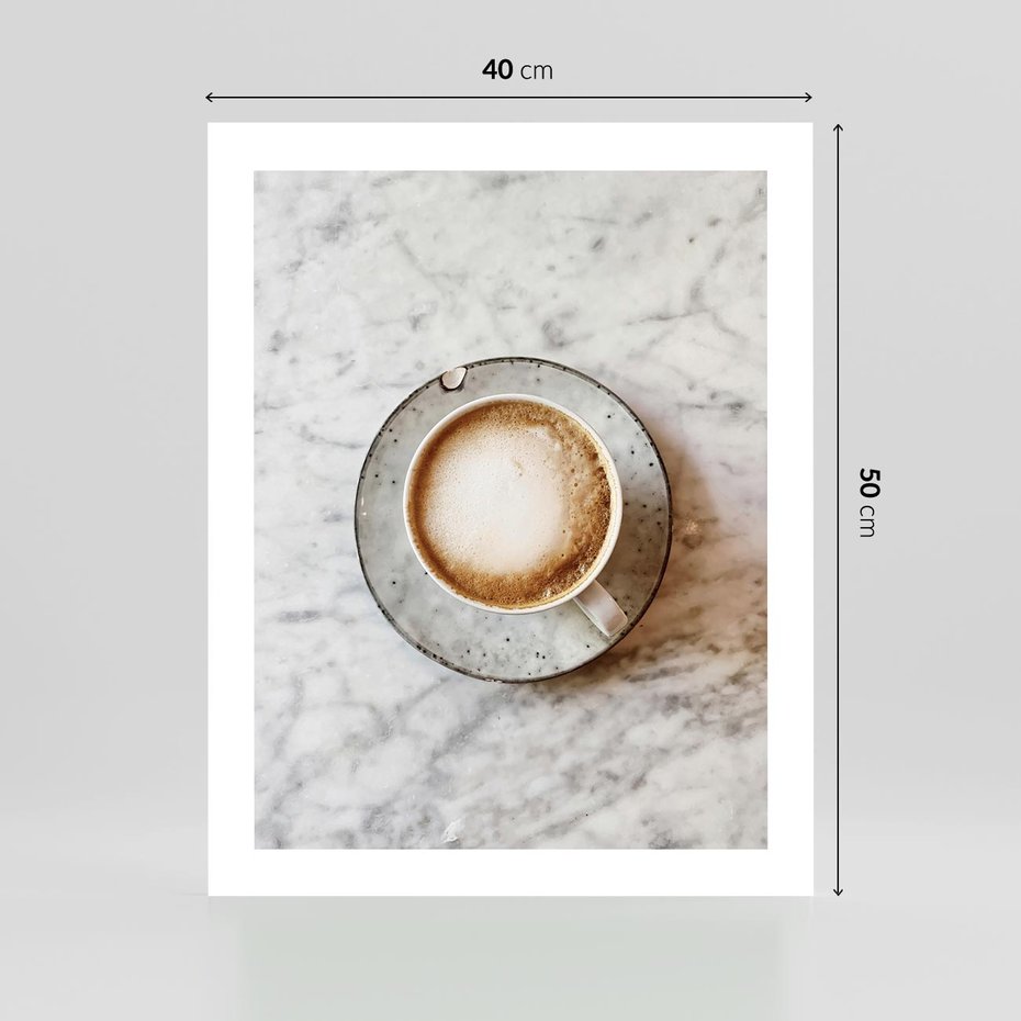 Plakat bez ramy 40x50 - Kawa w Perfekcji - kawa w filiżance, cappuccino
