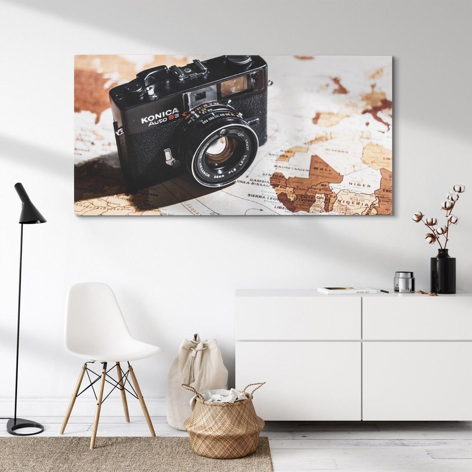 Obraz na płótnie 140x70 - Fotograficzna Przygoda Retro - aparat, retro