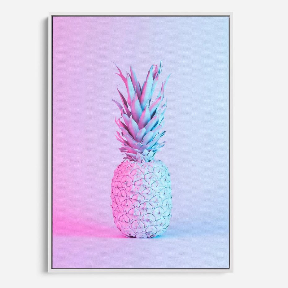 Obraz w ramie 50x70 - Ananas Abstrakcja - ananas, abstrakcja - rama biała